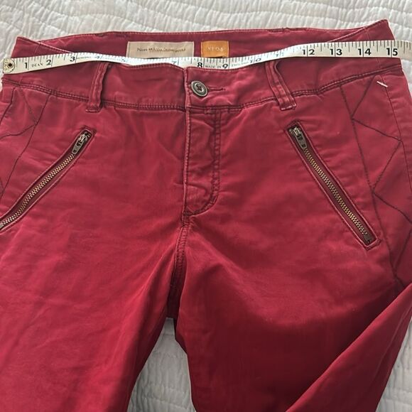 Anthropologie Pilcro and the letter press red pants with zippers at ankles 4 - Picture 7 of 11